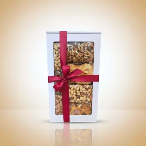 Įvairi riešutų ir vaisių dovana baltoje dėžėje – 7 skoniai – Vai Nai