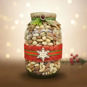 Stiklainėlis „Jaukių švenčių“ su riešutų mišiniu Royal 1200 g – Vai Nai