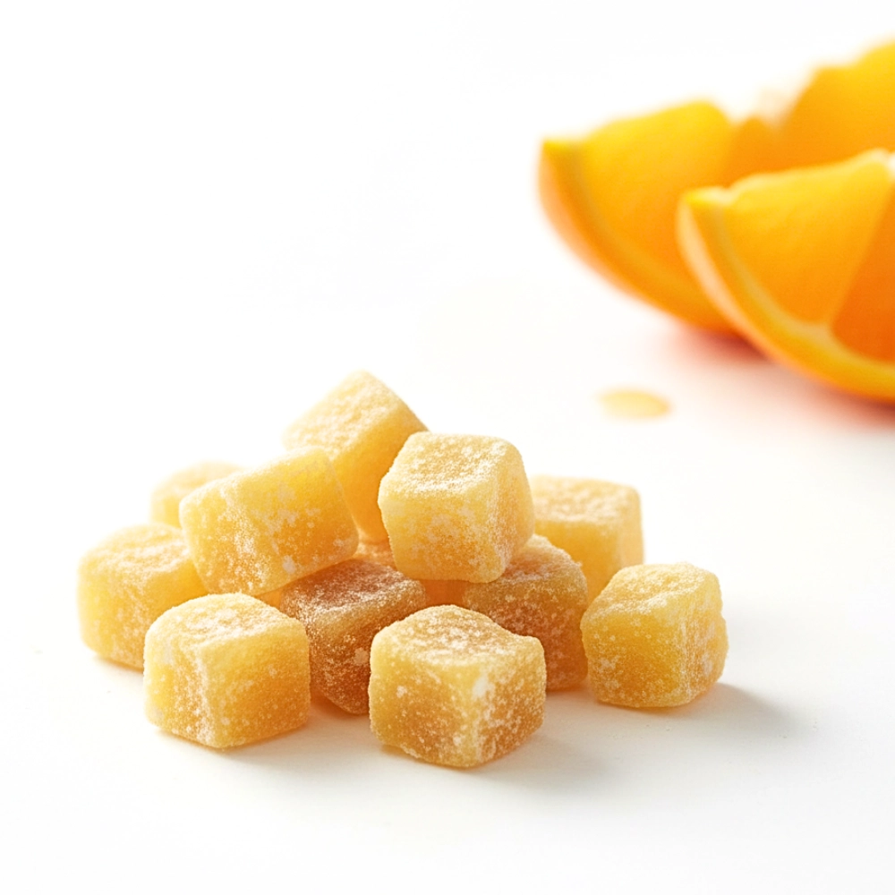 Apelsinų kubeliai, 100 g – Vai Nai